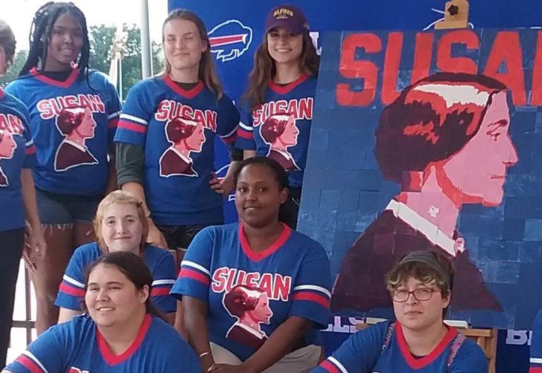 Alfred University: Art Force 5 leads a football-inspired Women's Empowerment Draft - started at 2019 Bills training camp - to honor Women’s History at 31 WNY Public Schools in 2022