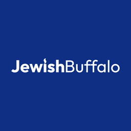 White text reading "JewishBuffalo" on a solid deep blue background.