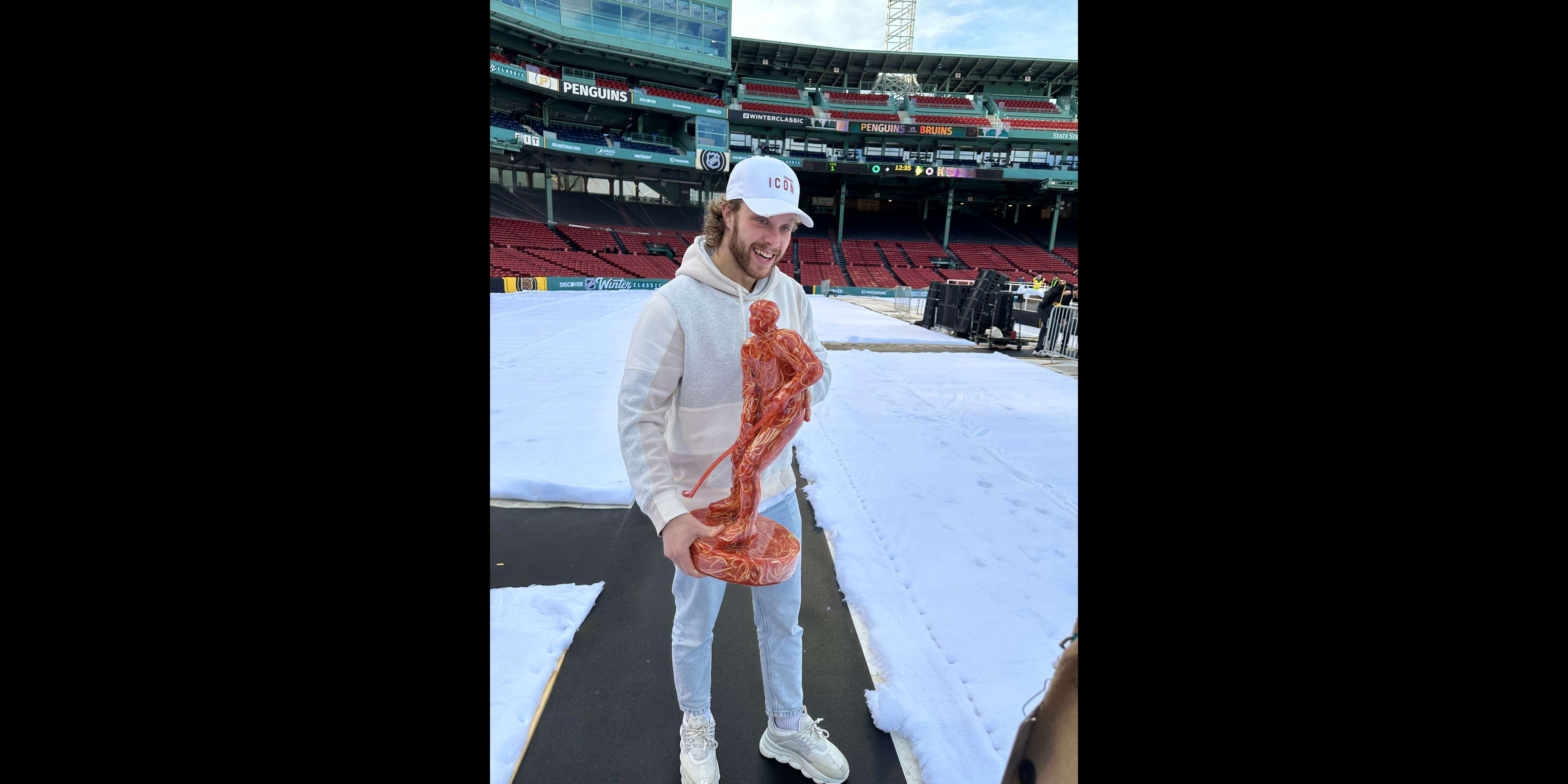 David Pastrnak Signed Winter Classic "Pasta" Statue- Proceeds Benefit The Keith Garman Memorial Hockey Fund logo image