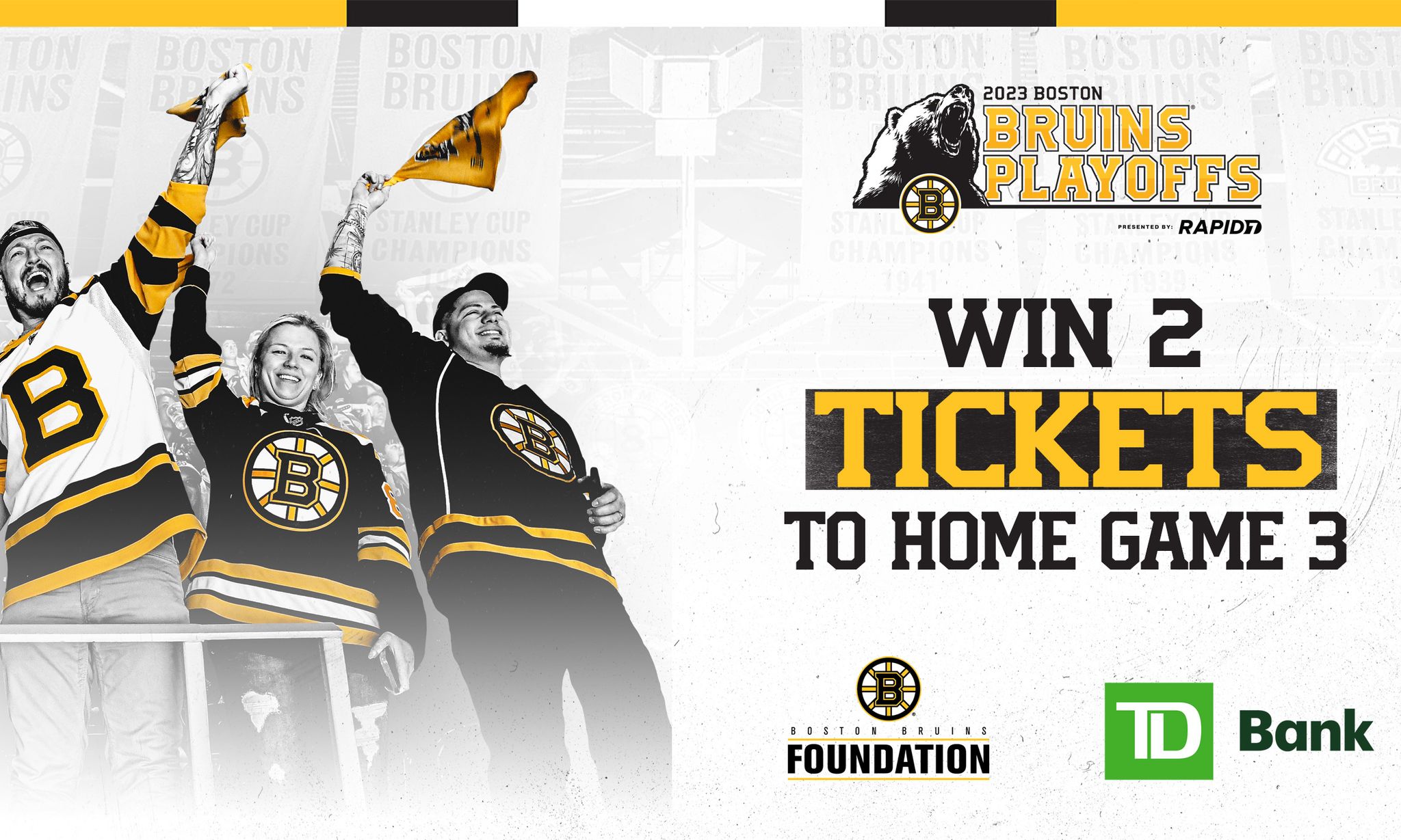 2 Tickets to Bruins Playoff Home Game 3 event banner