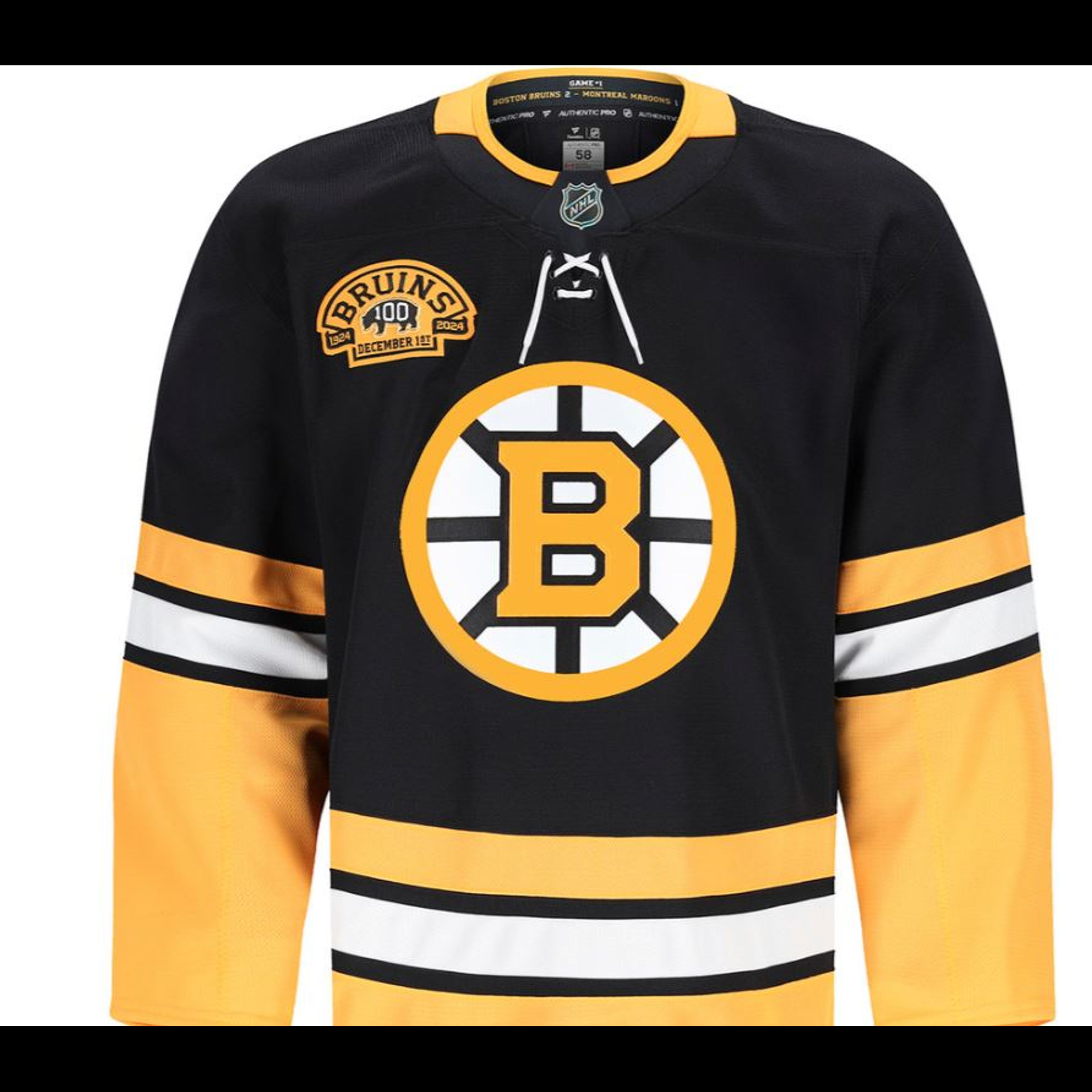 Cole Koepke Game Used Signed Centennial Game Jersey- Used During Dec 1 Bruins vs. Canadiens game logo image