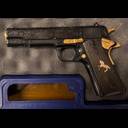RUSSELL & MARY EDITH STACY: "Jefe de Jefes" Custom Engraved Colt 1911 Government .38 Super