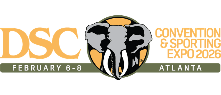 DSC Convention & Sporting Expo 2026 logo featuring an elephant head icon, scheduled for February 6-8 in Atlanta.