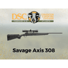 A Savage Axis 308 rifle with mounted scope displayed above the DSC Convention & Sporting Expo 2026 logo, scheduled for February 6-8 in Atlanta.