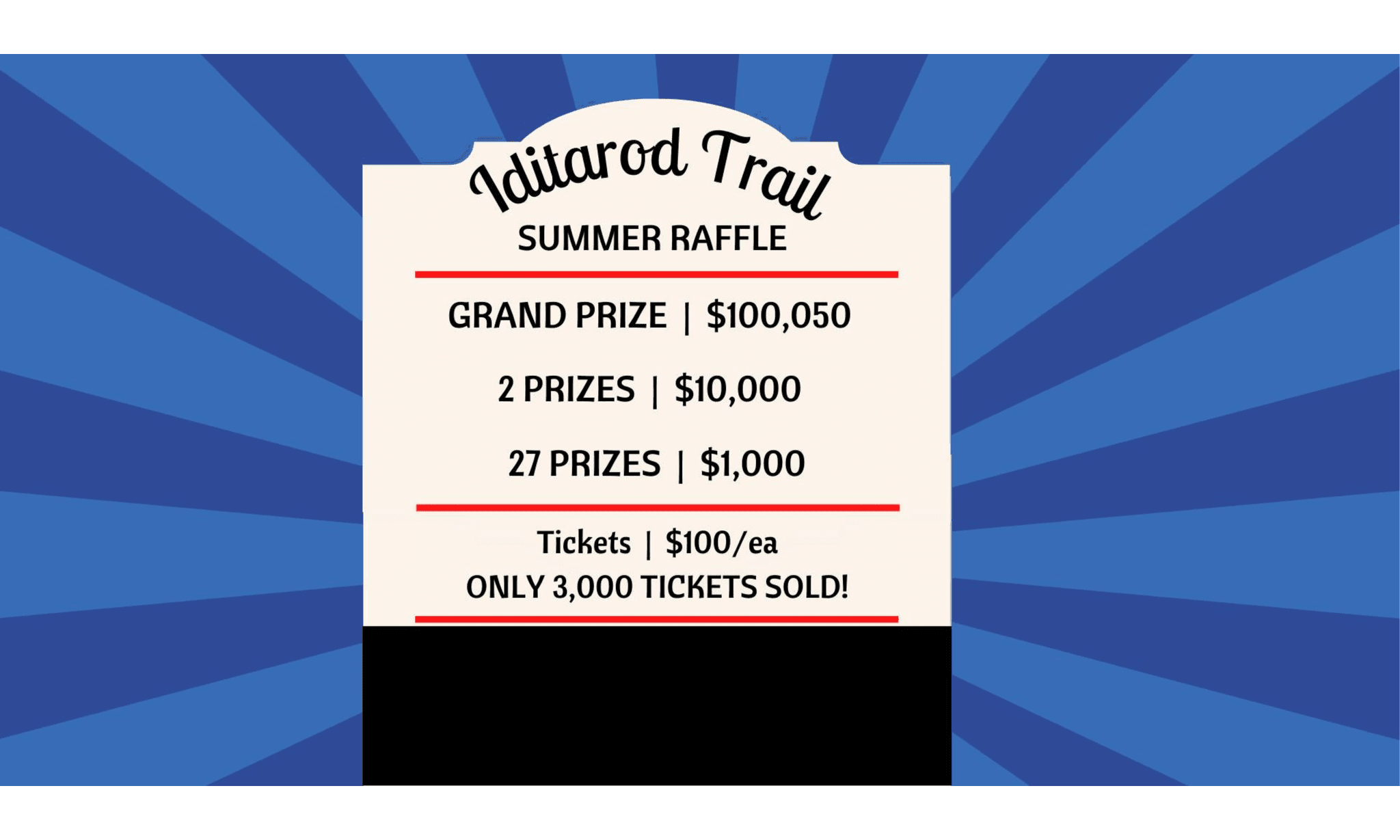 2025 IDITAROD SUMMER RAFFLE event banner