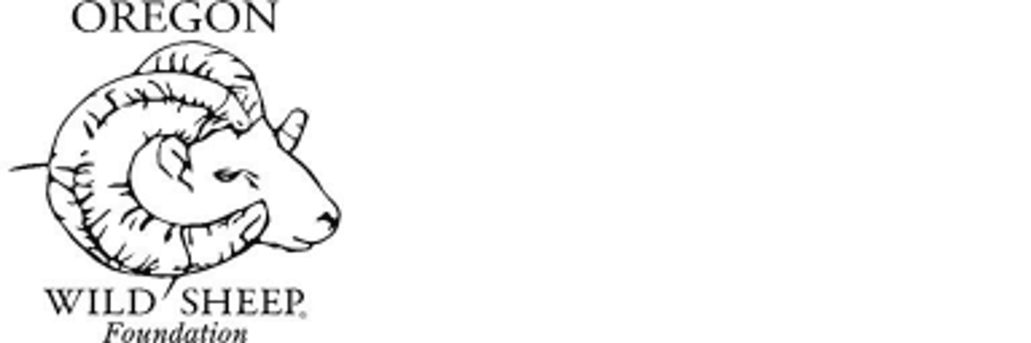 A bighorn sheep head in profile facing left, drawn in black outline style with "OREGON" text above and "WILD SHEEP FOUNDATION" text below.