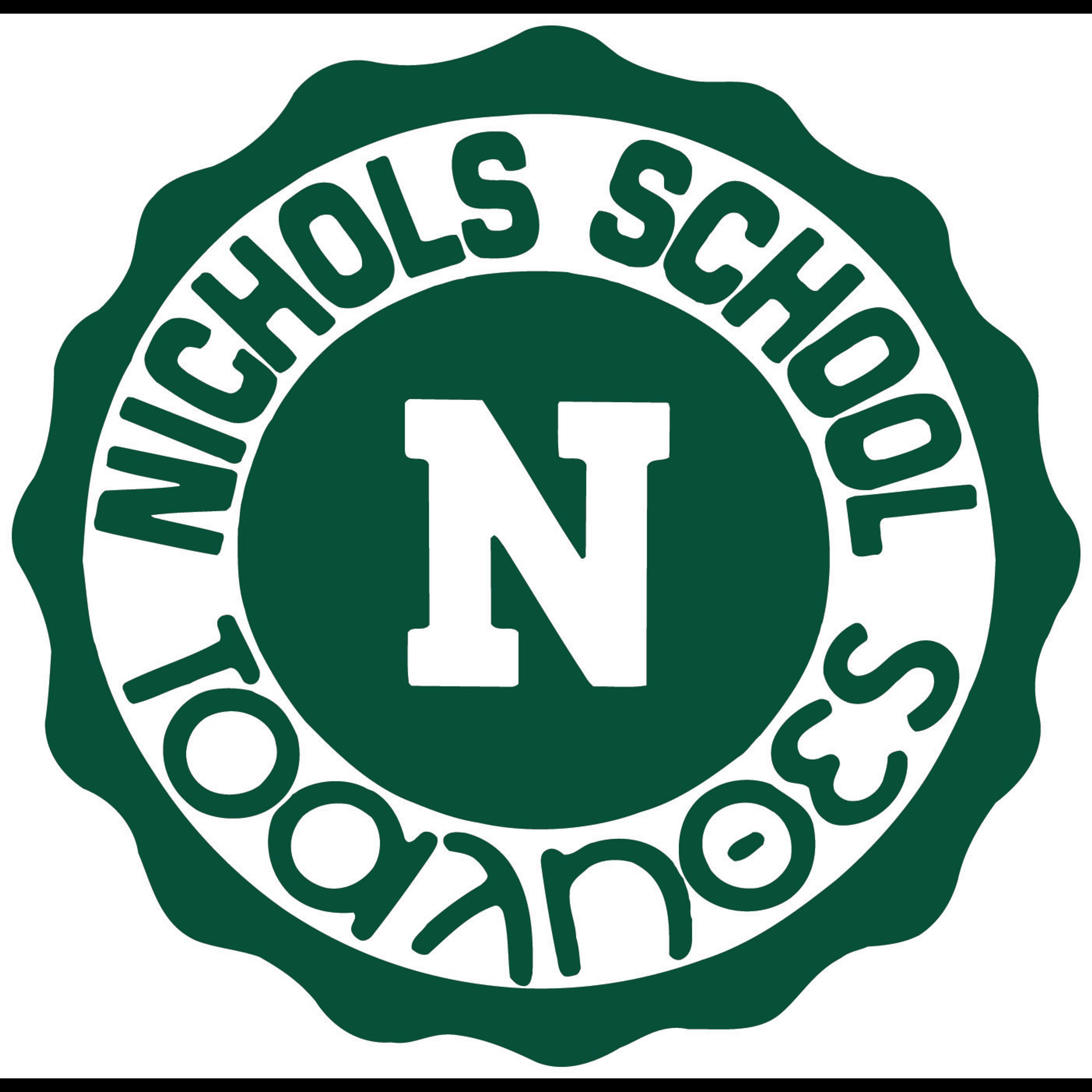 Green circular badge logo for Nicholas School with a large white letter N in the center, surrounded by text on a white ring against a dark green background.