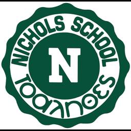 Green circular badge logo for Nicholas School with a large white letter N in the center, surrounded by text on a white ring against a dark green background.