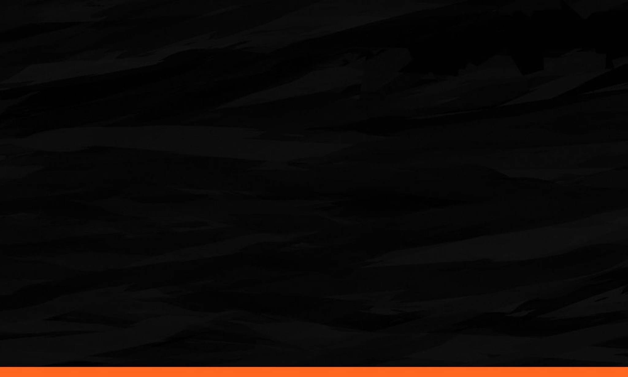 A dark abstract background with diagonal geometric lines and shapes in black tones, featuring a bright orange horizontal stripe across the bottom of the image.