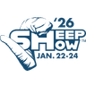 The 2026 Sheep Show logo featuring a stylized blue sheep head and hand, with text reading "26 SHEEP SHOW" and dates "JAN. 22-24" below.